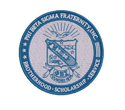 Phi Beta Sigma Fraternity Inc. Embroidered Appliqué Twill Seal Patch 4'' Sew or Iron on