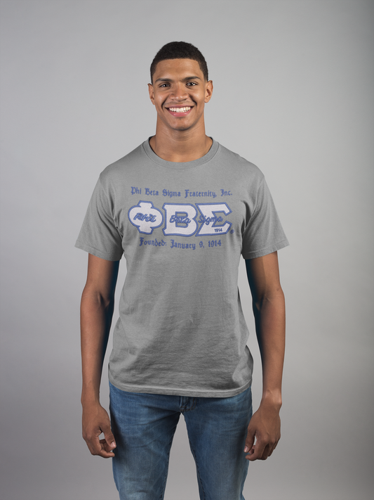 "Phi Beta Sigma Founding Date Twill Appliqué T-Shirt"